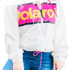 White / pink windbreaker Polaroid